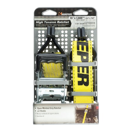 Keeper Keeper 1.75 in. W X 15 ft. L Yellow Ratchet Tie Down Strap 1666 lb 1 pk 05521